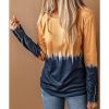 Azura Exchange Tie Dye Color Block Button Cuff Long Sleeve Top – M