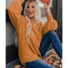 Azura Exchange Textured V Neck Long Sleeve Knit Top – L