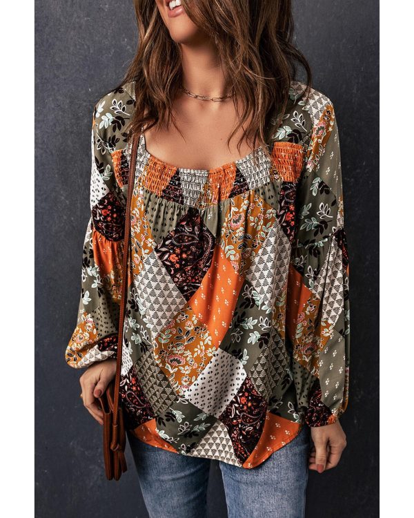 Azura Exchange Mixed Print Blouse – 2XL