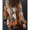 Azura Exchange Mixed Print Blouse – 2XL