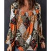 Azura Exchange Mixed Print Blouse – 2XL