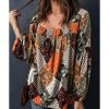 Azura Exchange Mixed Print Blouse – 2XL