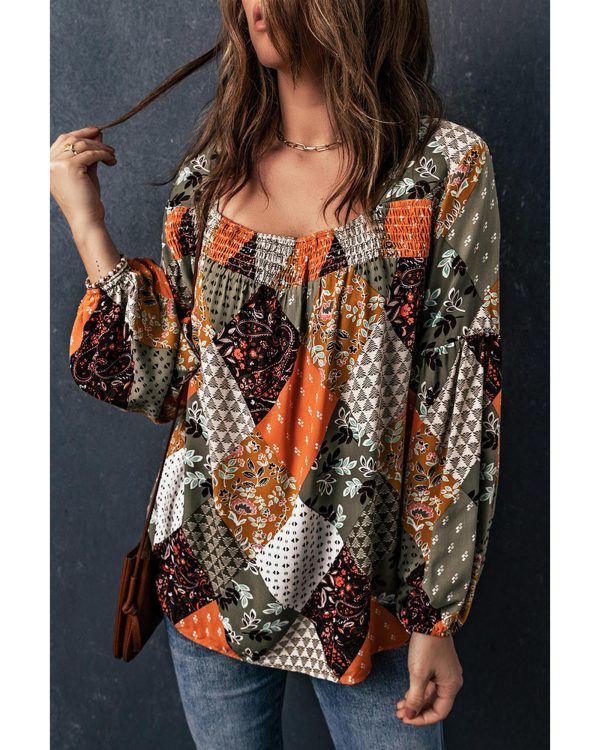 Azura Exchange Mixed Print Blouse – 2XL