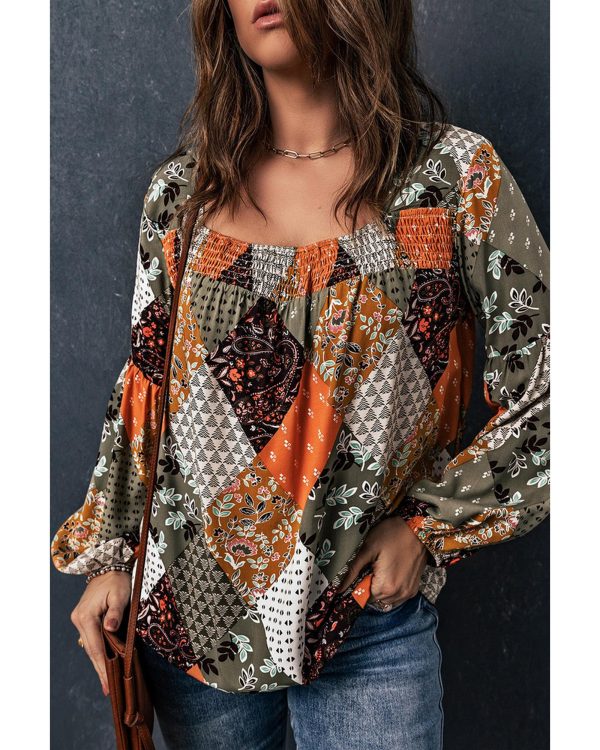 Azura Exchange Mixed Print Blouse – 2XL