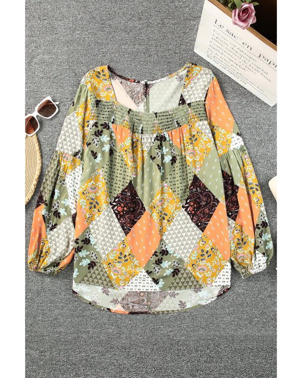 Azura Exchange Mixed Print Blouse – 2XL