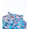 Azura Exchange Floral Print Cold Shoulder Top – S