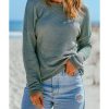 Azura Exchange Drop Shoulder Waffle Knit Long Sleeve Top – L