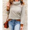 Azura Exchange Cowl Neck Patchwork Long Sleeve Top – L