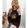 Azura Exchange Graphic Sequin Plaid Long Sleeve Top – L