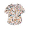 Azura Exchange Multicolor Split V Neck Flower Print Blouse – L