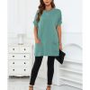 Azura Exchange Side Pockets Short Sleeve Tunic Top – S