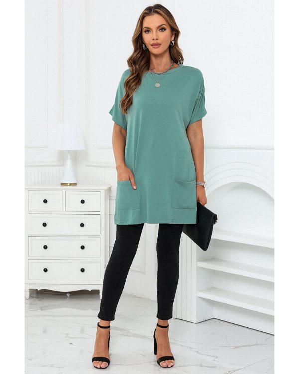 Azura Exchange Side Pockets Short Sleeve Tunic Top – S