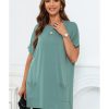 Azura Exchange Side Pockets Short Sleeve Tunic Top – S