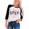 Azura Exchange Heart Graphic Contrast Sleeve Tee – M