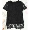 Azura Exchange Lace Overlay Short Sleeve Top – L