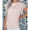 Azura Exchange Sequin Sleeves Crew Neck T-Shirt – L