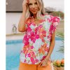 Azura Exchange Floral Print V Neck Blouse – L