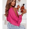 Azura Exchange Lace Crochet Cut-Out Ruffle Blouse – L