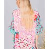 Azura Exchange Leopard Floral Mixed Print Ruffle Sleeve Blouse – L