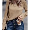 Azura Exchange Ribbed Knit Long Sleeve Top – S