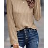 Azura Exchange Ribbed Knit Long Sleeve Top – S