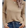 Azura Exchange Ribbed Knit Long Sleeve Top – S