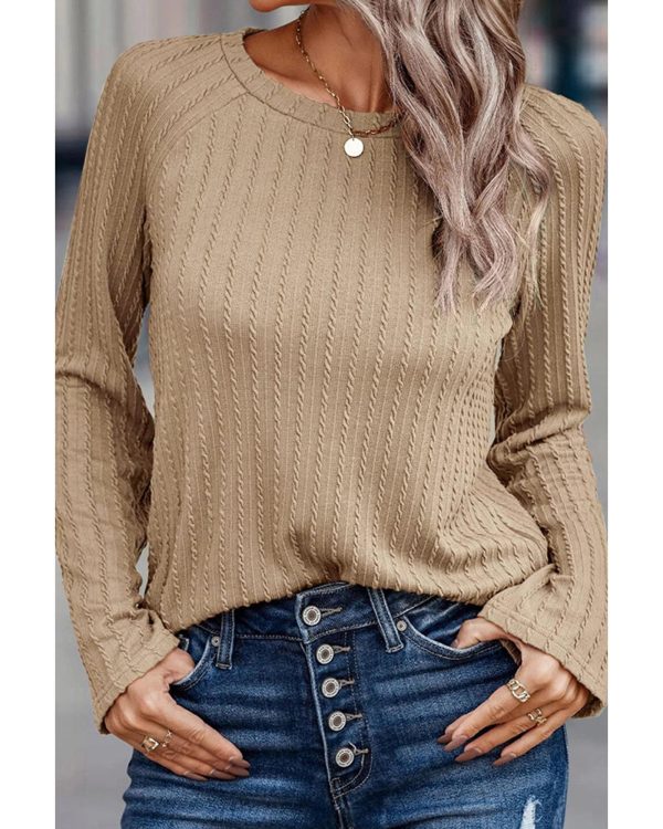 Azura Exchange Ribbed Knit Long Sleeve Top – S