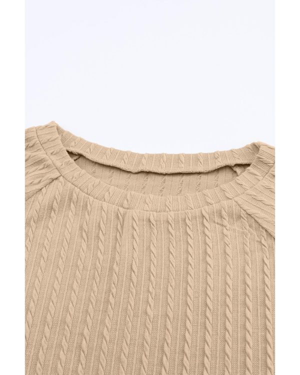 Azura Exchange Ribbed Knit Long Sleeve Top – S