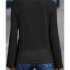 Azura Exchange Ribbed Round Neck Knit Long Sleeve Top – L