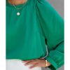 Azura Exchange Satin Puff Long Sleeve Crewneck Blouse – S