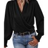 Azura Exchange Elegant Surplice Neck Draped Blouse – M