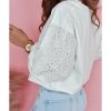 Azura Exchange Embroidered Patchwork Puff Sleeve Blouse – L