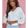 Azura Exchange Embroidered Patchwork Puff Sleeve Blouse – L