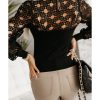 Azura Exchange Floral Lace Splicing Long Sleeve Top – 2XL