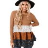 Azura Exchange Ribbed Tiered Ruffled Flowy Top – L