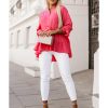 Azura Exchange Half Buttoned Ruffle Tiered Long Sleeve Blouse – L