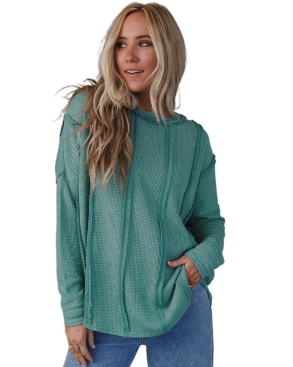 Azura Exchange Waffle Knit Loose Top – L