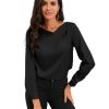 Azura Exchange Asymmetric V Neck Satin Blouse – L