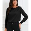 Azura Exchange Asymmetric V Neck Satin Blouse – L