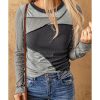 Azura Exchange Exposed Seam Color Block Ribbed Knit Top – M