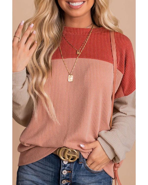 Azura Exchange Long Sleeve Ribbed Loose Top – L