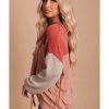 Azura Exchange Long Sleeve Ribbed Loose Top – L