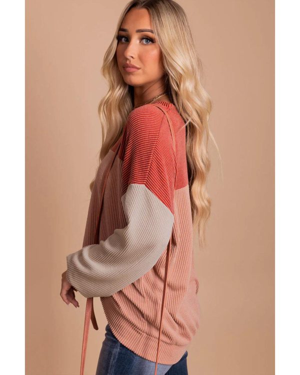 Azura Exchange Long Sleeve Ribbed Loose Top – L