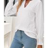 Azura Exchange Split Neck Textured Loose Blouse – L