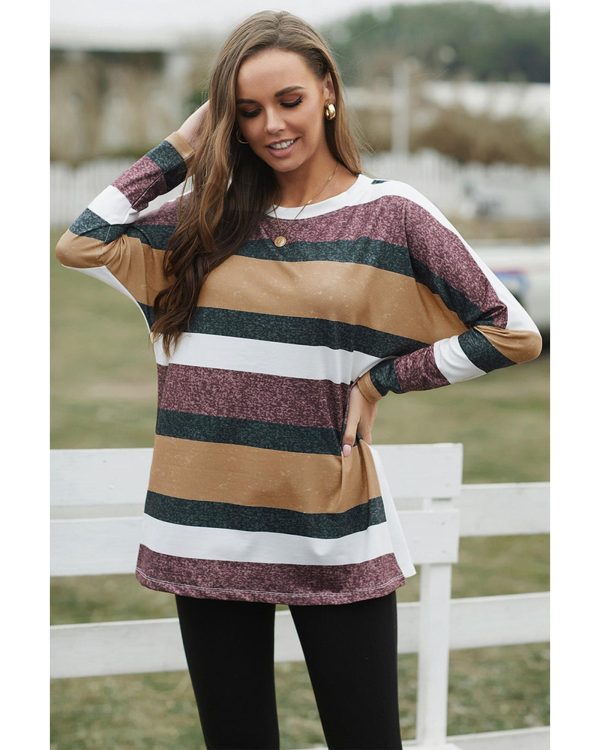 Azura Exchange Colorful Stripe Tunic Top – L