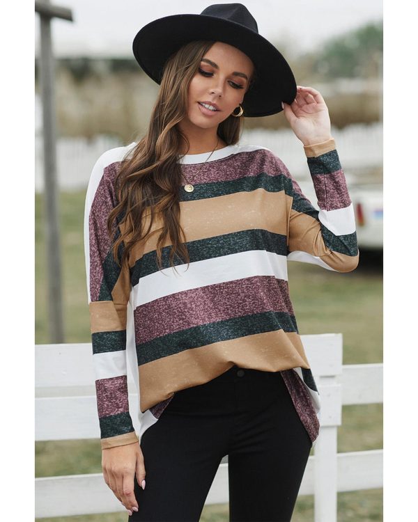 Azura Exchange Colorful Stripe Tunic Top – L