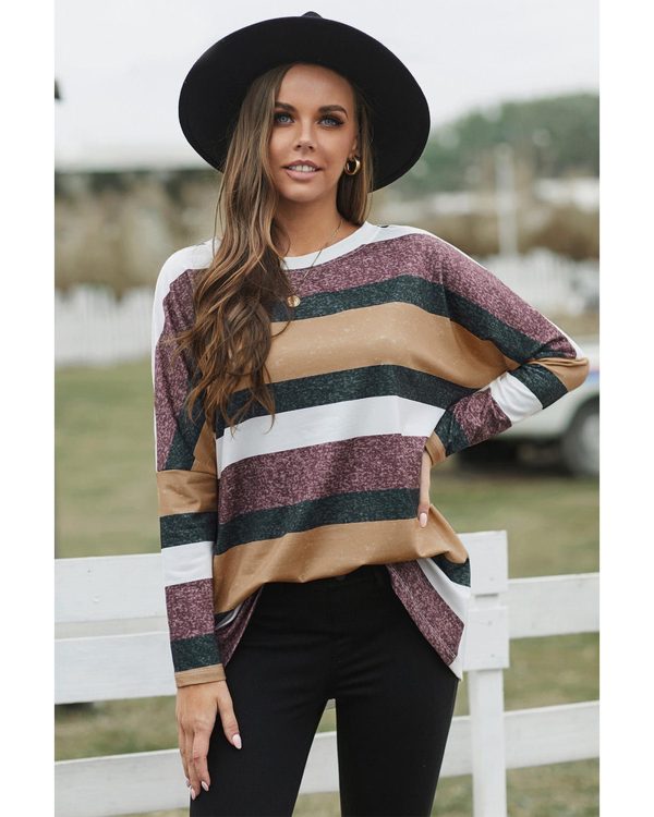 Azura Exchange Colorful Stripe Tunic Top – L