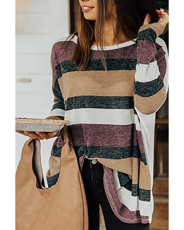 Azura Exchange Colorful Stripe Tunic Top – L