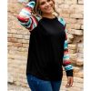 Azura Exchange Tribal Sleeve Top – M