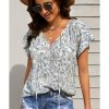 Azura Exchange Print Fluttering V-neck Blouse – L